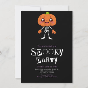 Invitation Tête de citrouille Mignonne Halloween minimaliste