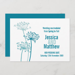 Invitation Tête de fleurs Chervil aqua mariage turquoise repr
