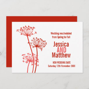 Invitation Tête de fleurs moderne Chervil rouge mariage repro