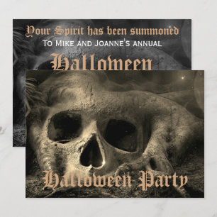 Invitation Tête de mort gothique effrayante fête d'Halloween