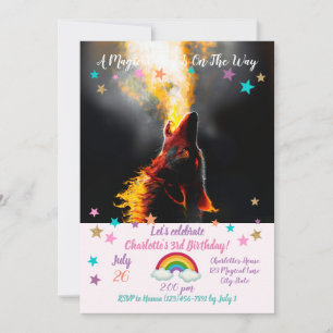 Invitation Tête du loup de feu agressif