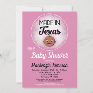 Invitation Texas Baby shower Africain-Américain Black Baby