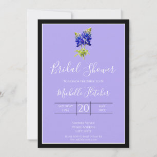 Invitation Texas Bluebonnets on Lavender Spring, Bride