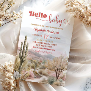 Invitation Texas Desert Baby shower Hello Baby