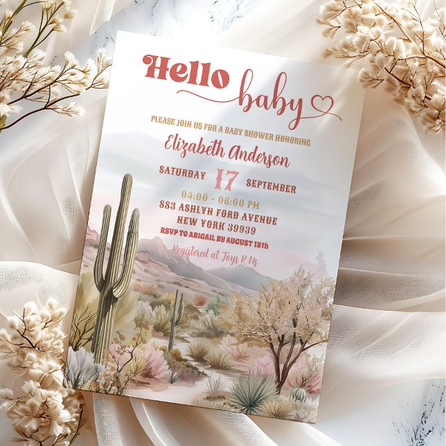 Invitation Texas Desert Baby shower Hello Baby (Créateur téléchargé)