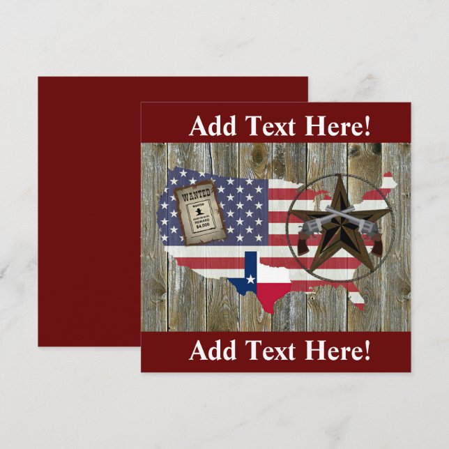 Invitation Texas Lone Star Dueling Pistolets les plus Recherc (Devant / Derrière)