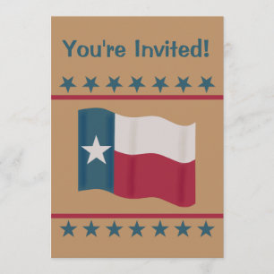 Invitation Texas Lone Star Flag Red White Blue Party