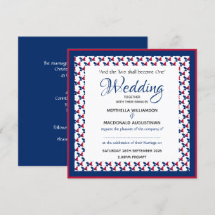 Invitation TEXAS USA DRAPEAU Patriotique Custom Carré Mariage