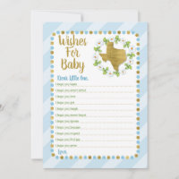 Texas Wis For Baby shower Game Blue Gold