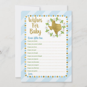 Invitation Texas Wis For Baby shower Game Blue Gold