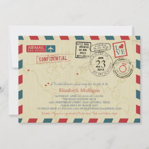 Invitation TEXAS World Traveller Airmail   Fête des mariées