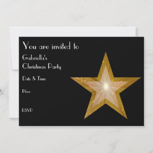 Invitation Texte avant de l'invitation Gold Star noir