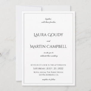 Invitation texte classique Élégance