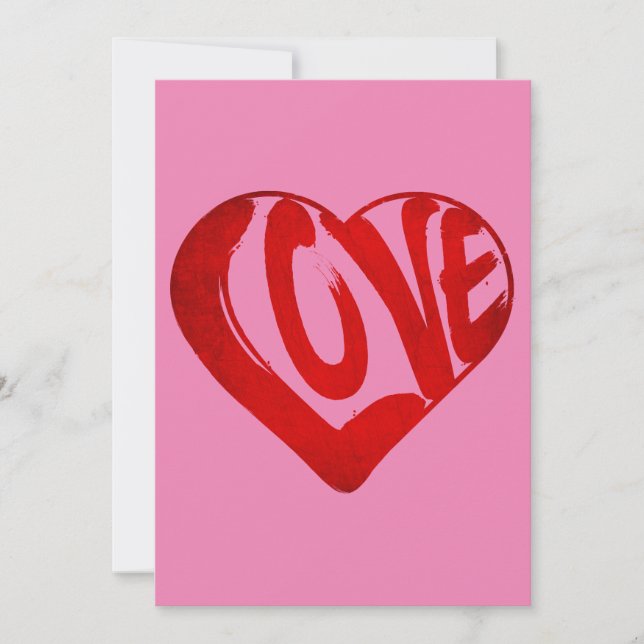 INVITATION TEXTE D'AMOUR TYPOGRAPHIE ROUGE SAINT VALENTIN (Devant)