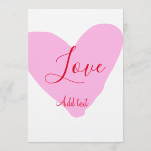 Invitation texte de la Saint-Valentin amour cœur rose rouge n
