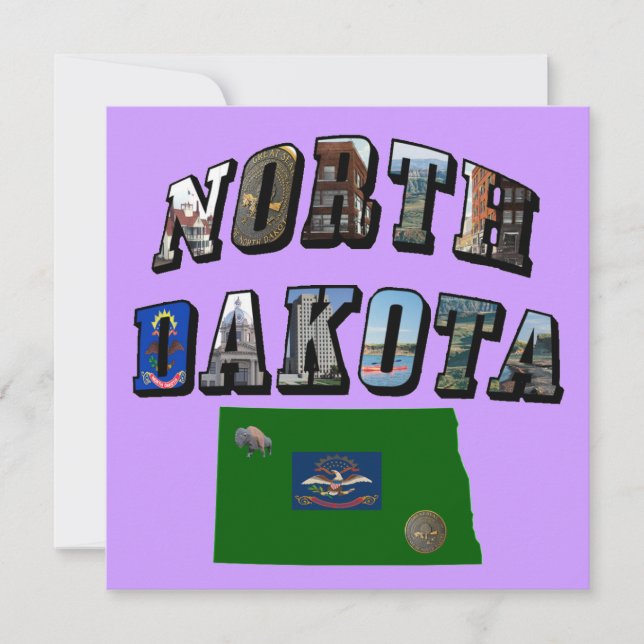 Invitation Texte de l'image du Dakota du Nord (Devant)