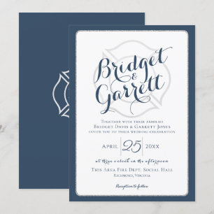 Invitation Texte et monogramme du concepteur de pompiers