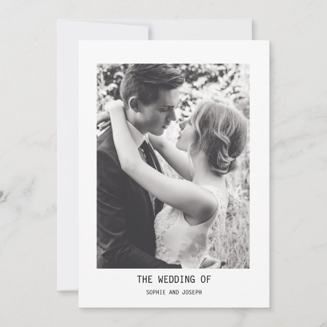 Invitation Texte et photo simple et élégant | Mariage (Devant)