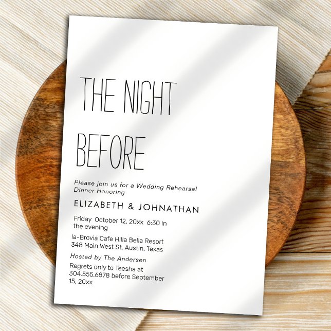 Invitation Texte Minimal La Nuit Avant L'Invitation (Créateur téléchargé)
