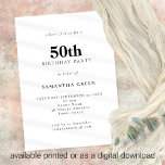 Invitation Texte minimaliste N'importe quelle couleur 50e fêt<br><div class="desc">Texte minimaliste Toute couleur 50e fête d'anniversaire. Entièrement personnalisable. Personnalisez facilement le texte et modifiez la police et les couleurs arrière - plans si vous le souhaitez via l'option Modifier plus.</div>