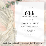 Invitation Texte minimaliste N'importe quelle couleur 60e fêt<br><div class="desc">Texte minimaliste Toute couleur 60e fête d'anniversaire. Entièrement personnalisable. Personnalisez facilement le texte et modifiez la police et les couleurs arrière - plans si vous le souhaitez via l'option Modifier plus.</div>