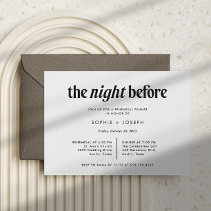 Invitation Texte moderne   La Nuit Avant Le Dîner De La Répét