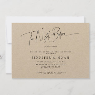 Invitation Texte Moderne La Nuit Avant le Dîner de Répétition