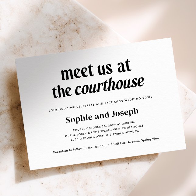Invitation Texte Moderne | Mariage à la Mairie (Créateur téléchargé)