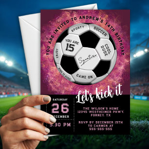 Invitation Texte personnalisé artistique sur un ballon de foo