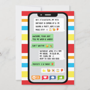 Invitation Textes Anniversaire Fête Invitation, Teenage Party