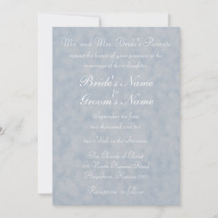 Invitation Texture bleue avec Mariage verse