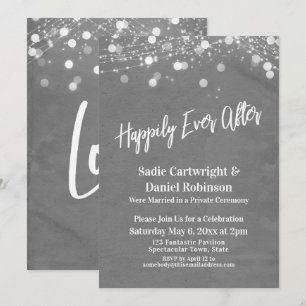 Invitation Texture de lumières Réception de conte de fées gri