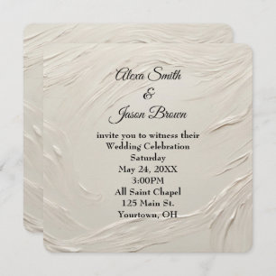Invitation Texture d'ivoire Abstraite mariage