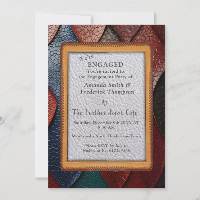 Invitation Texture en cuir artistique (Devant)