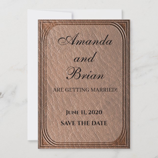 Invitation Texture en cuir Style Pays Imprimer (Devant)