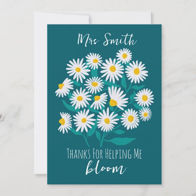 Invitation Thanks for Helping Me Bloom Editable Card | White  (Devant)