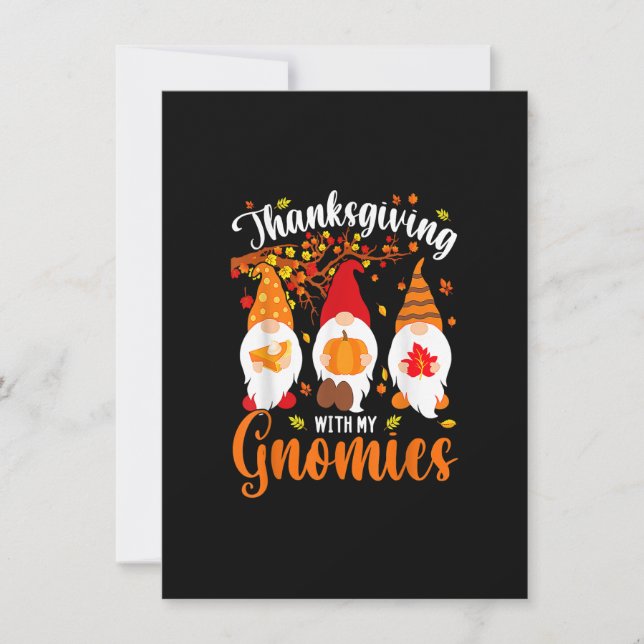 Invitation Thanksgiving Avec Gnomes Merci Pour Mes Gnomies F (Devant)