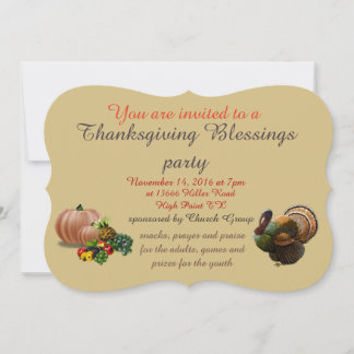 Invitation Thanksgiving Blessings Party