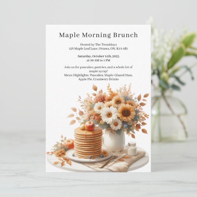 Invitation Thanksgiving Canada Style | Brunch Maple Morning (Debout devant)