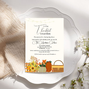 Invitation Thanksgiving Dineer chute Citrouille Turquie parti