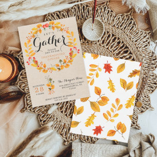 Invitation Thanksgiving - Dîner Thanksgiving