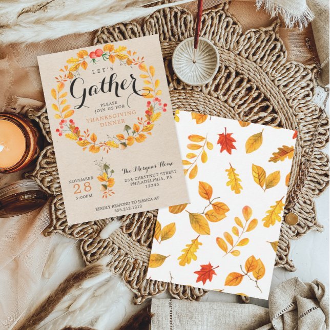 Invitation Thanksgiving - Dîner Thanksgiving (Créateur téléchargé)