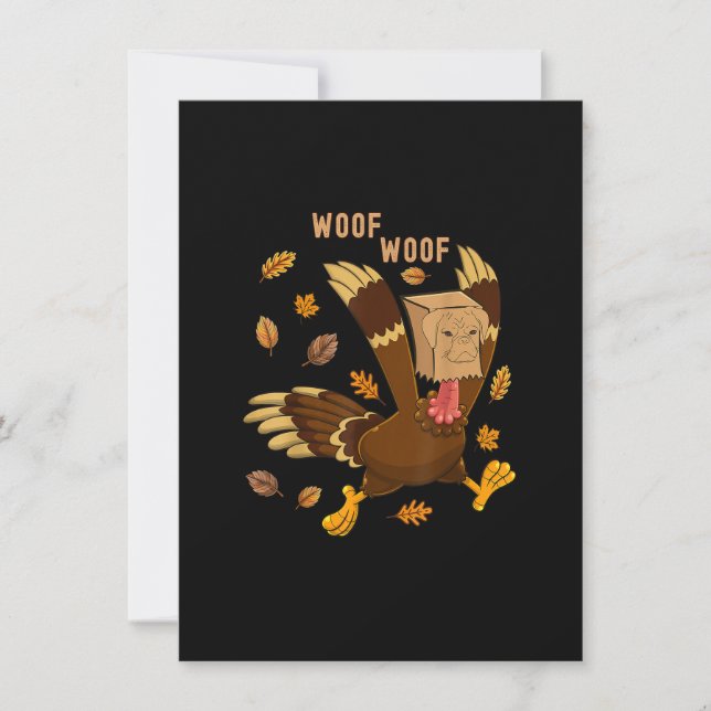 Invitation Thanksgiving Dog Funny Fake Puppy Woof Thanksgivin (Devant)