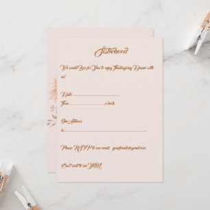 Invitation Thanksgiving Elégant Personnalisé