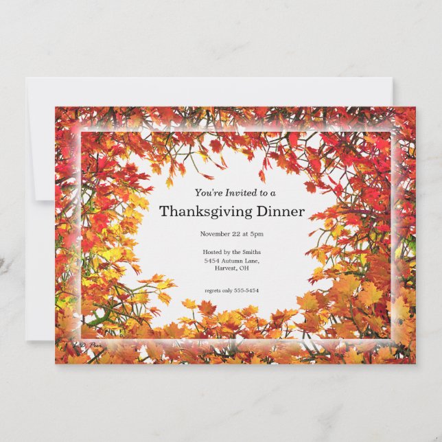 Invitation Thanksgiving Fall Tree Circle (Devant)