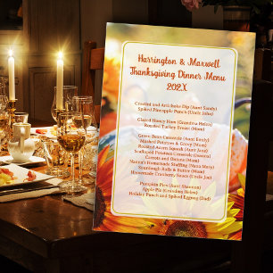Invitation Thanksgiving Family Dinner Menu Modèle
