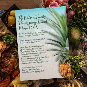 Invitation Thanksgiving Family Dinner Pineappy Menu Modèle