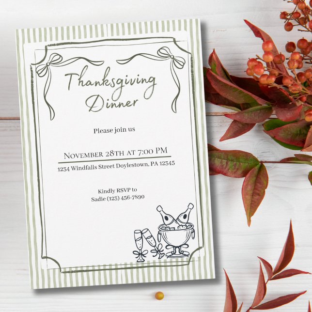 Invitation Thanksgiving Friendsgiving Dîner Chic Fall (Créateur téléchargé)