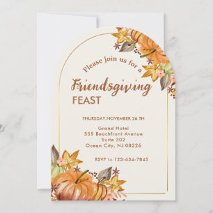 Invitation Thanksgiving Friendsgiving Modern Dinner Party