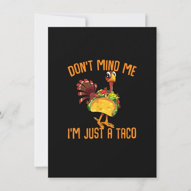 Invitation Thanksgiving Funny Turkey With Taco Costume (Devant)